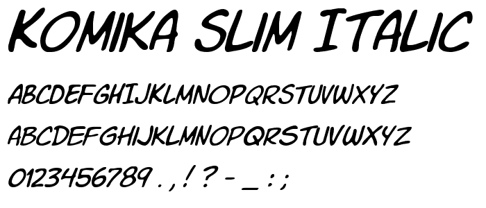 Komika Slim Italic font